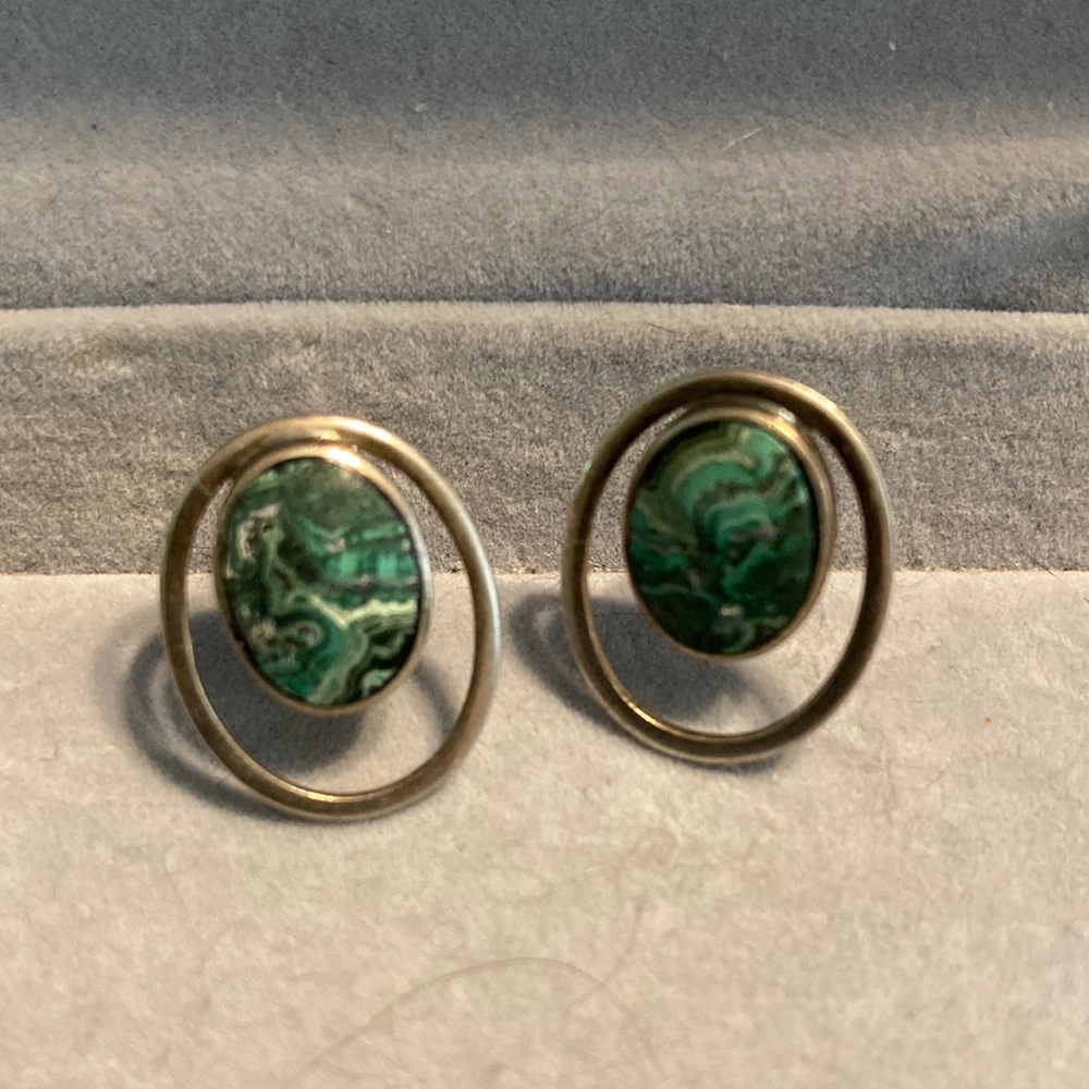 RARE “975” Vintage silver and turquoise earrings